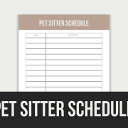 pet sitter schedule