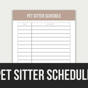 pet sitter schedule