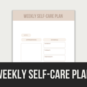 weekly self-care plan